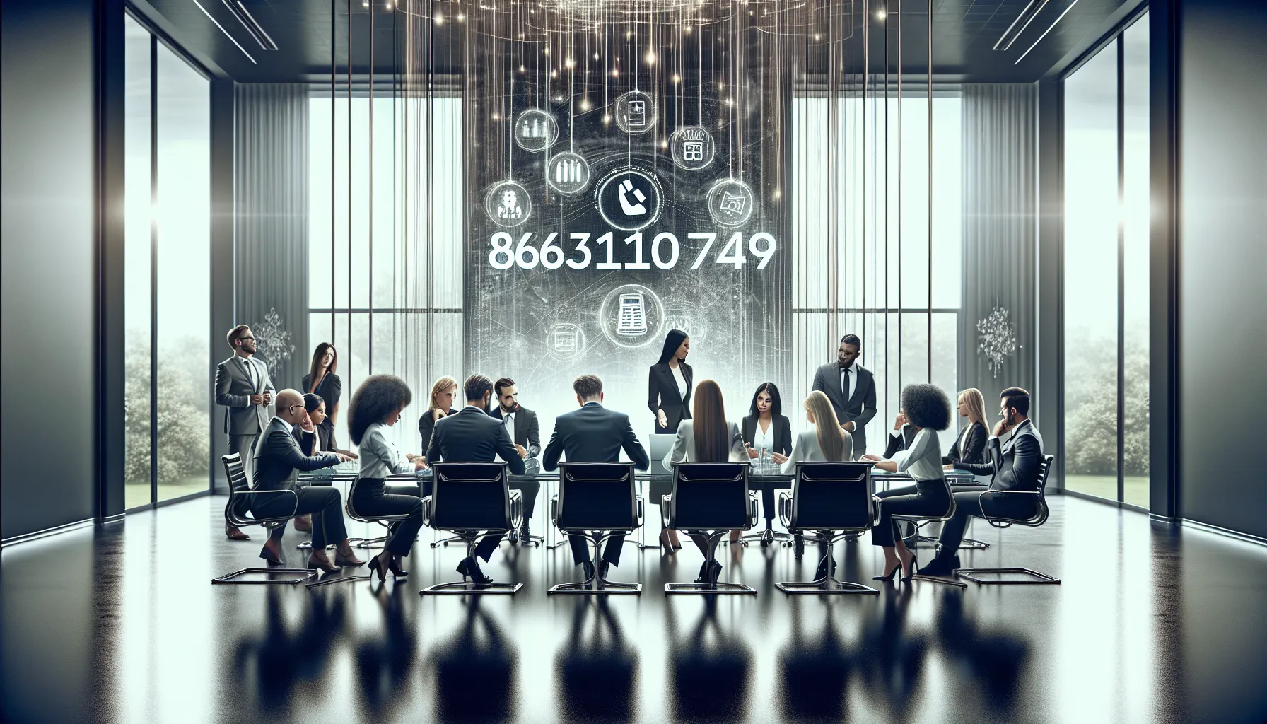 diverse team discussing strategies in a modern office setting.